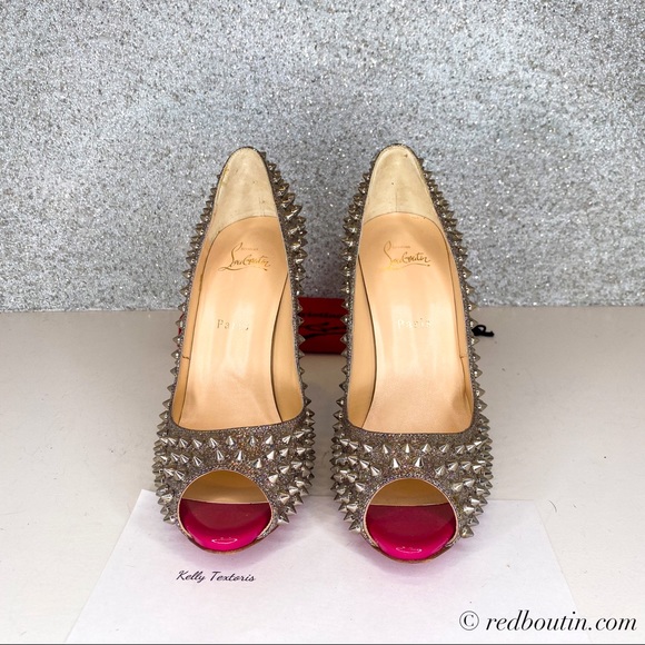 Christian Louboutin Very Prive Spiked Pumps - Picture 3 of 8